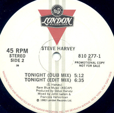 Steve Harvey : Tonight (12", Promo)