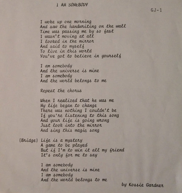 Glenn Jones : I Am Somebody (12", Promo)