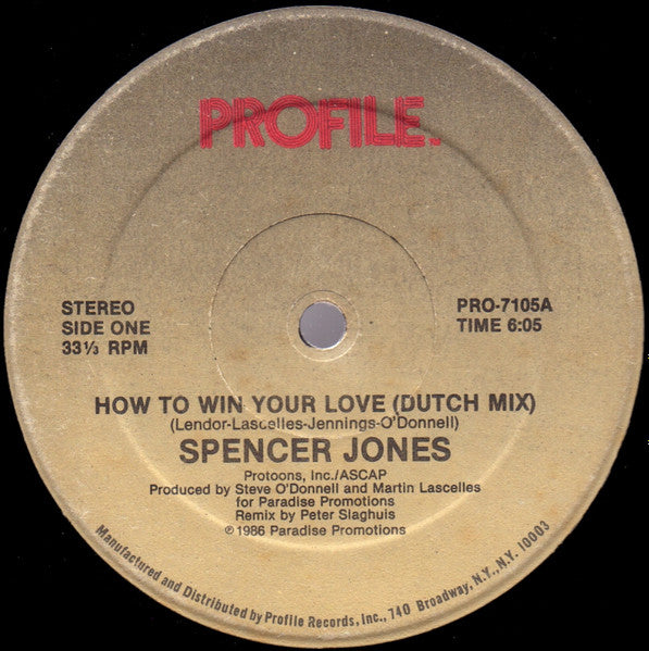 Disco de Vinil - Spencer Jones - How To Win Your Love (12") VG