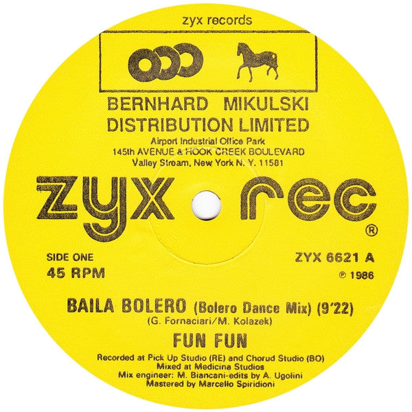 Disco de Vinil - Fun Fun - Baila Bolero (12", Single) VG+