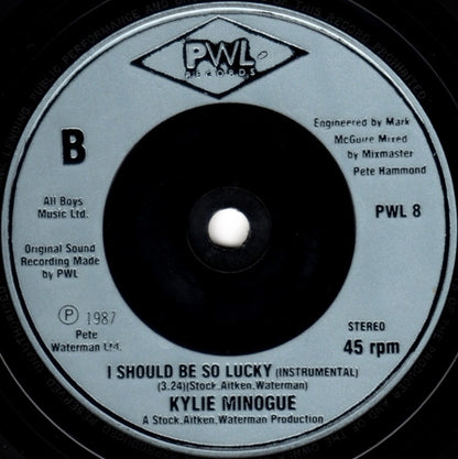 Kylie Minogue - I Should Be So Lucky  (12", Maxi) VG+