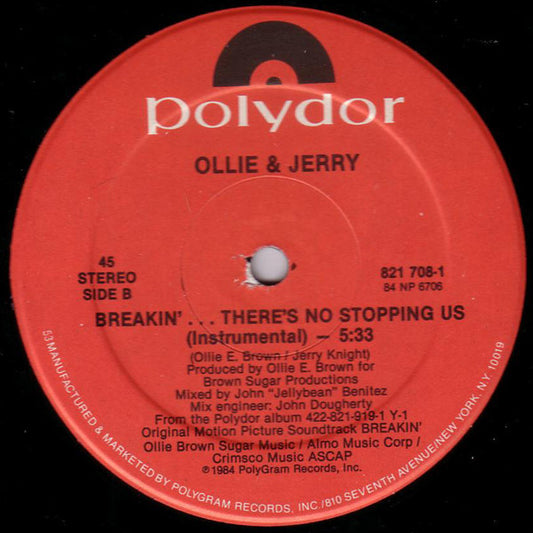 Disco de Vinil - Ollie & Jerry* - Breakin'... There's No Stopping Us (12", 53 ) VG+