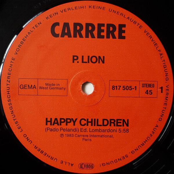 Disco de Vinil - P. Lion - Happy Children (12", Maxi) VG