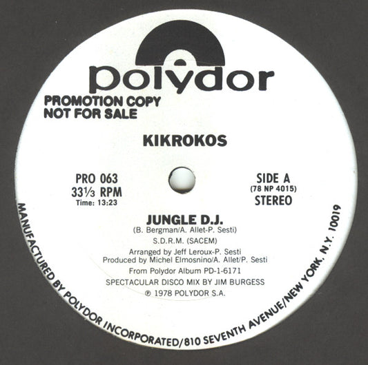 Disco de Vinil - Kikrokos - Jungle D.J. (12", Promo) VG+