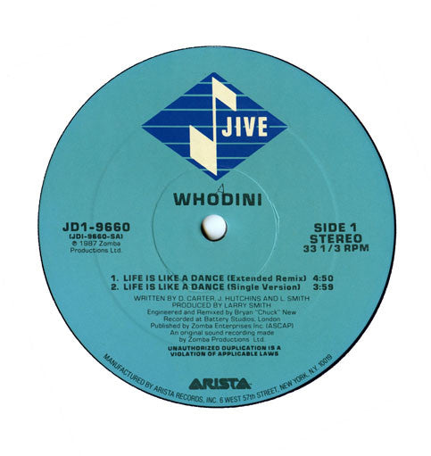 Disco de Vinil: Whodini - Life Is Like A Dance / I'm A Ho 12", Pic