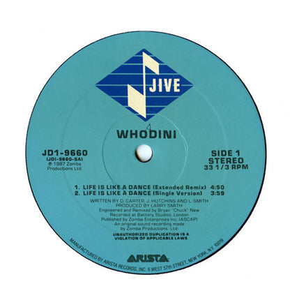Disco de Vinil: Whodini - Life Is Like A Dance / I'm A Ho 12", Pic