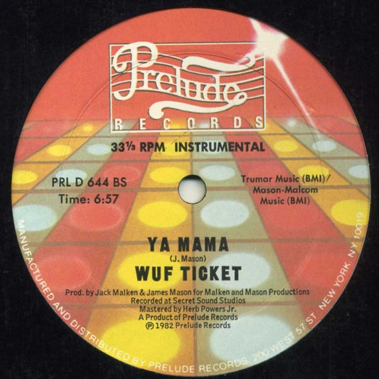 Disco de Vinil - Wuf Ticket - Ya Mama (12", Promo) VG