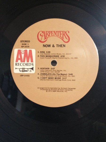 Disco de Vinil - Carpenters - Now & Then (LP, Album, Club, RE) VG+