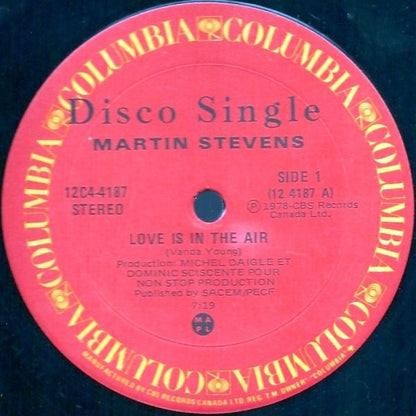 Disco de Vinil - Martin Stevens - Love Is In The Air (12") VG