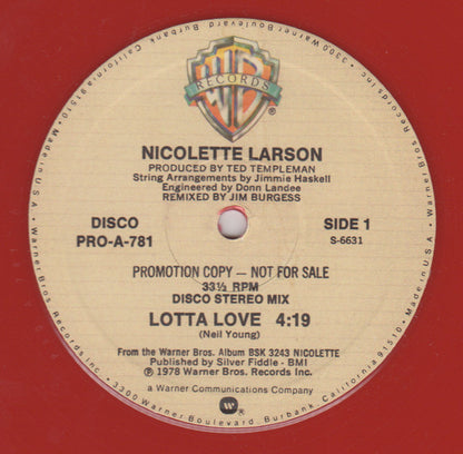Disco de Vinil - Nicolette Larson - Lotta Love (12", Promo) NM or M-