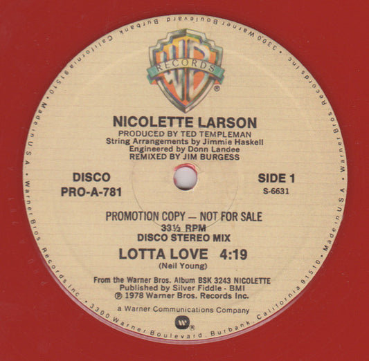 Disco de Vinil - Nicolette Larson - Lotta Love (12", Promo) NM or M-